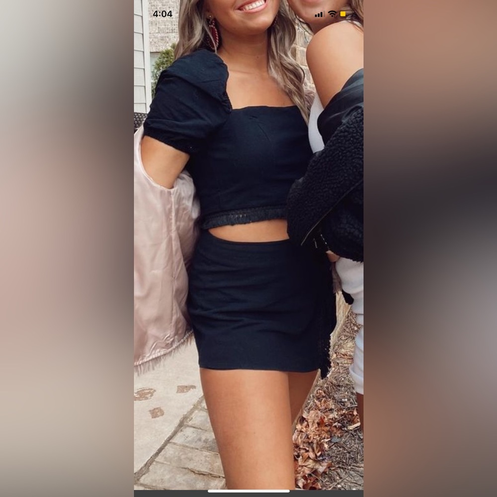 Blue Blush Black two piece set
